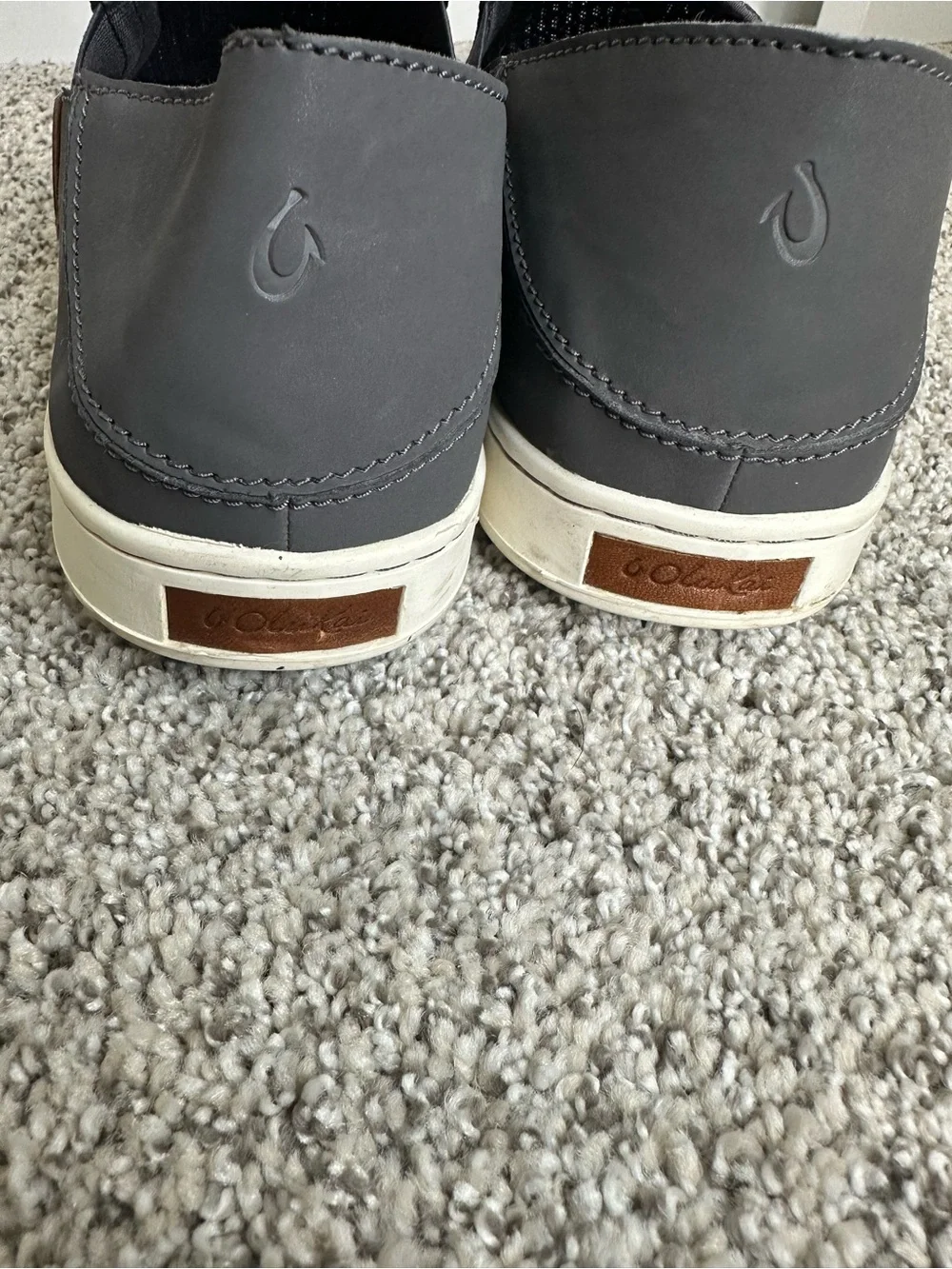 OluKai Women’s Slip-On Sneakers in Charcoal with White Sole